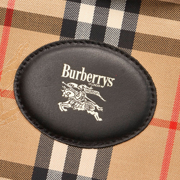 バーバリー ノバチェック ガーメントケース ベージュ キャンバス レザー メンズ BURBERRY 【中古】