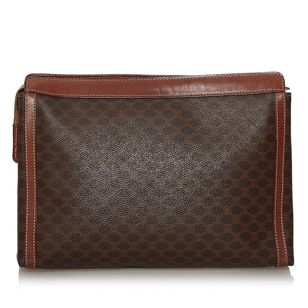 セリーヌ マカダム クラッチバッグ セカンドバッグ ブラウン PVC レザー レディース CELINE 【中古】