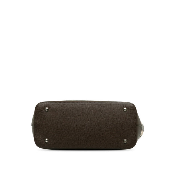 バーバリー ノバチェック ハンドバッグ ブラウン キャンバス レザー レディース BURBERRY 【中古】