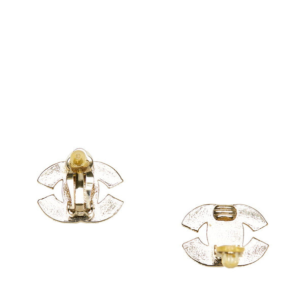 シャネル ココマーク ラインストーン イヤリング ゴールド ピンク メッキ レディース CHANEL 【中古】