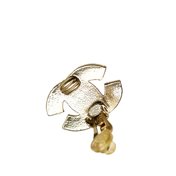 シャネル ココマーク ラインストーン イヤリング ゴールド ピンク メッキ レディース CHANEL 【中古】