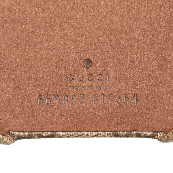 グッチ GGスプリーム マーモント iPhone 12 12pro ケース 669895 ベージュ ブラック PVC レザー スウェード メンズ GUCCI 【中古】