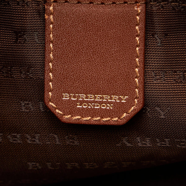 バーバリー ノバチェック シャドーホース ベージュ ブラウン PVC レザー ショルダーバッグ レディース BURBERRY 【中古】