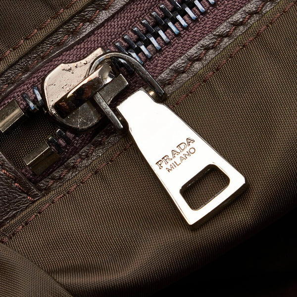 プラダ ポコノ リバーシブル ブラック カーキ ナイロン トートバッグ ショルダーバッグ 2way レディース PRADA 【中古】