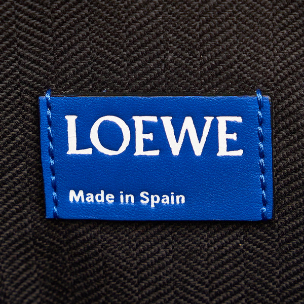 ロエベ リピートアナグラム クラッチバッグ ブルー レザー レディース LOEWE 【中古】