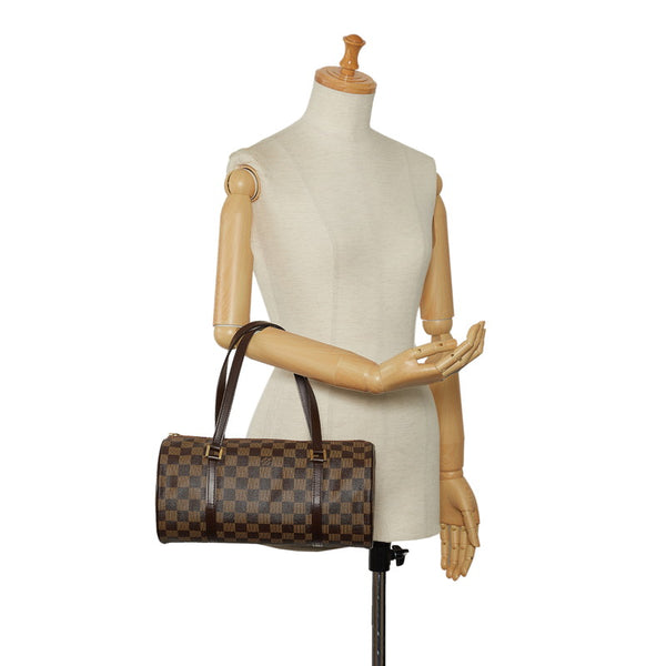 ルイ ヴィトン ダミエ パピヨン30 ハンドバッグ N51303 ブラウン PVC レザー レディース LOUIS VUITTON 【中古】