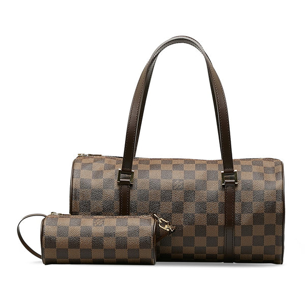 ルイ ヴィトン ダミエ パピヨン30 ハンドバッグ N51303 ブラウン PVC レザー レディース LOUIS VUITTON 【中古】