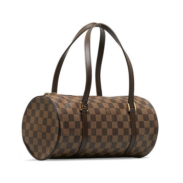 ルイ ヴィトン ダミエ パピヨン30 ハンドバッグ N51303 ブラウン PVC レザー レディース LOUIS VUITTON 【中古】