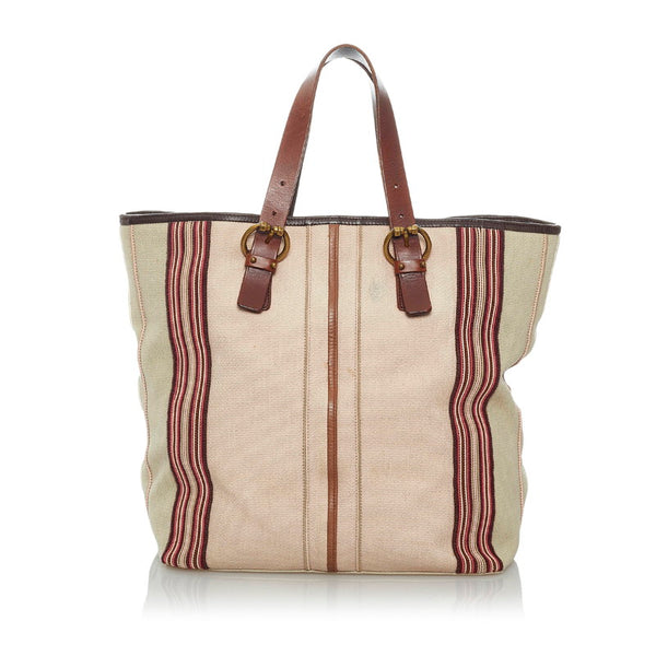ボッテガヴェネタ トートバッグ ベージュ マルチ キャンバス レディース BOTTEGAVENETA 【中古】