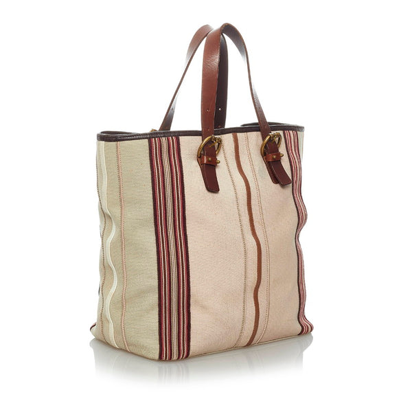 ボッテガヴェネタ トートバッグ ベージュ マルチ キャンバス レディース BOTTEGAVENETA 【中古】