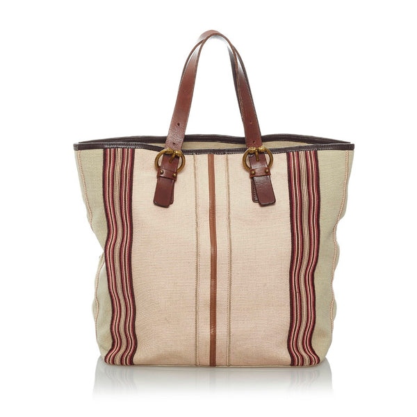 ボッテガヴェネタ トートバッグ ベージュ マルチ キャンバス レディース BOTTEGAVENETA 【中古】