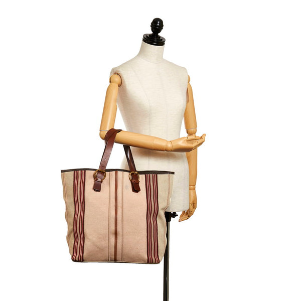 ボッテガヴェネタ トートバッグ ベージュ マルチ キャンバス レディース BOTTEGAVENETA 【中古】