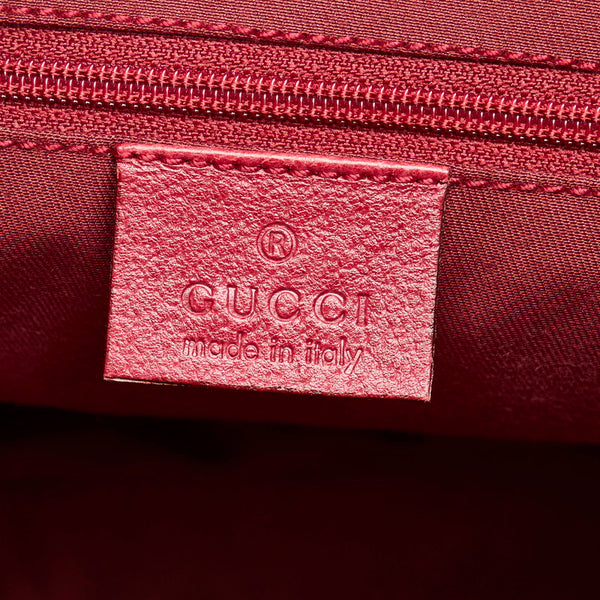 グッチ GGキャンバス ハンドバッグ トートバッグ 121023 ベージュ レッド キャンバス レザー レディース GUCCI 【中古】