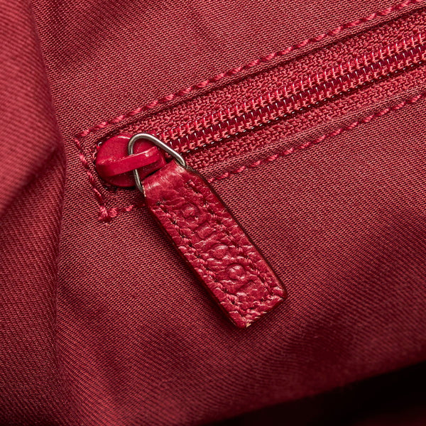 グッチ GGキャンバス ハンドバッグ トートバッグ 121023 ベージュ レッド キャンバス レザー レディース GUCCI 【中古】