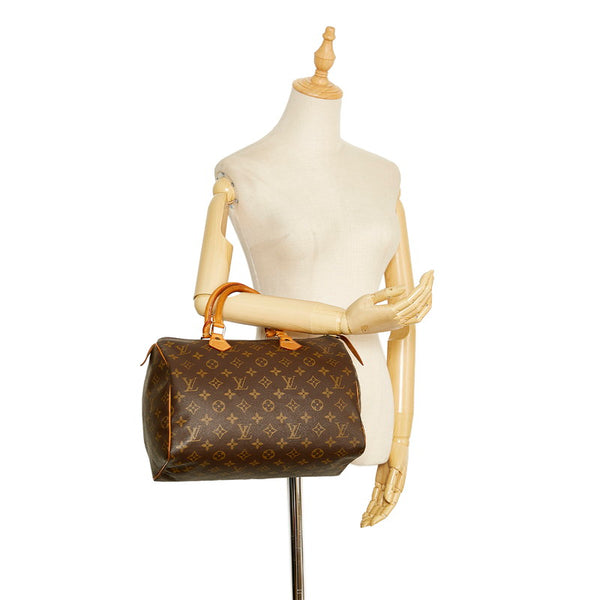 ルイ ヴィトン モノグラム スピーディ30 ハンドバッグ ミニボストン M41526 ブラウン PVC レザー レディース LOUIS VUITTON 【中古】