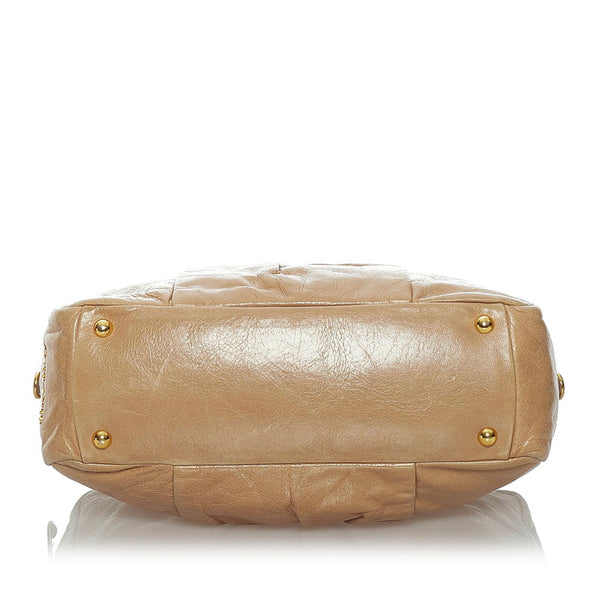 ミュウミュウ ハンドバッグ ショルダーバッグ 2WAY ベージュ レザー レディース MIUMIU 【中古】