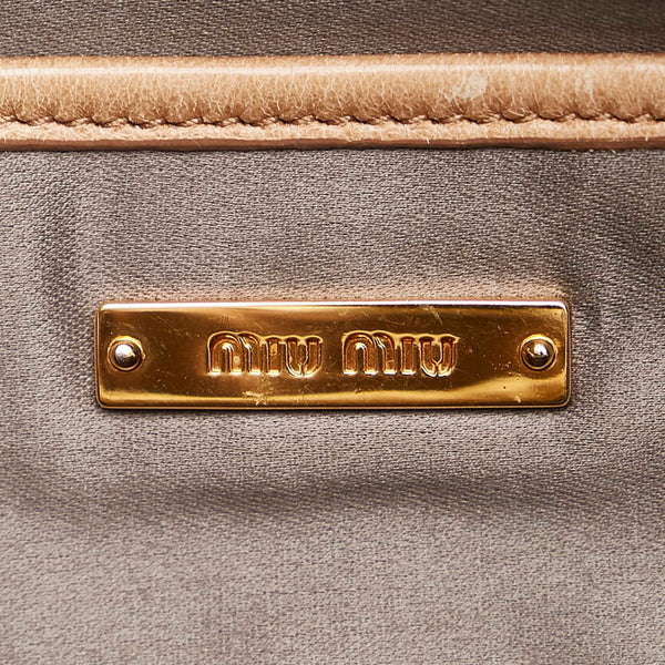 ミュウミュウ ハンドバッグ ショルダーバッグ 2WAY ベージュ レザー レディース MIUMIU 【中古】