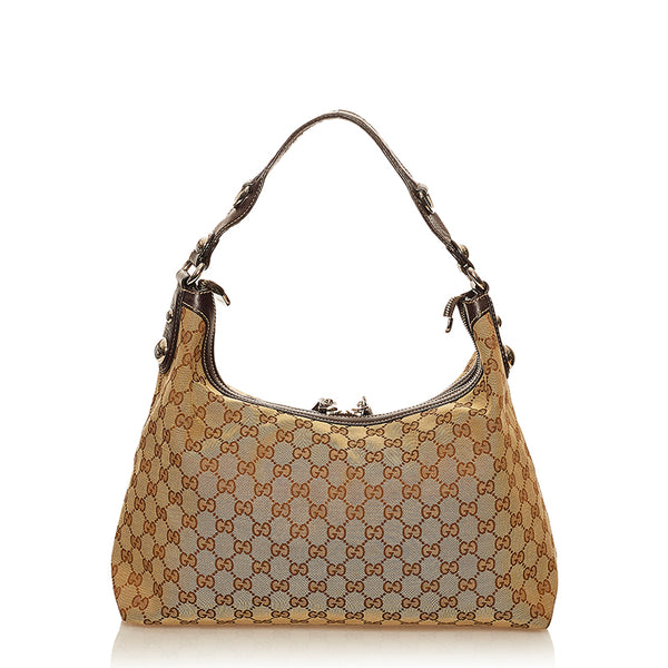 グッチ GGキャンバス 232961 ベージュ キャンバス レザー ワンショルダー レディース GUCCI 【中古】