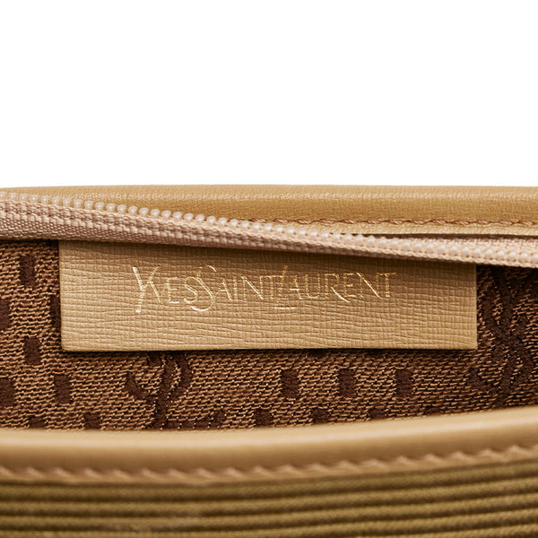 サンローラン オールドロゴ セカンドバッグ ベージュ カーキ PVC レザー メンズ SAINT LAURENT 【中古】