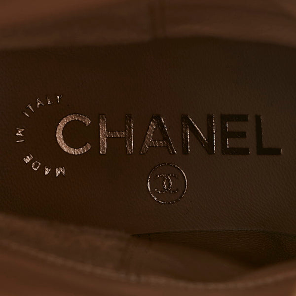 シャネル ココマーク ロングブーツ シルバー ブラック レザー レディース CHANEL 【中古】