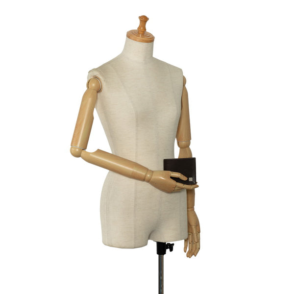 カルティエ 2C ロゴ モチーフ 二つ折り財布 ダークブラウン レザー レディース CARTIER 【中古】