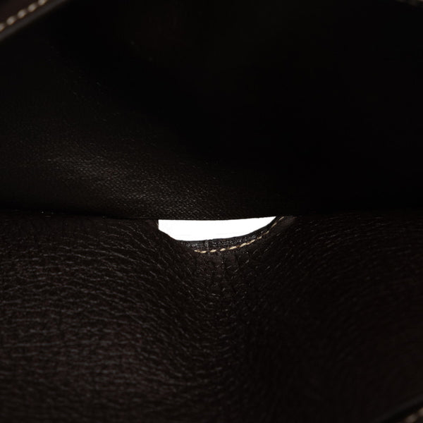 カルティエ 2C ロゴ モチーフ 二つ折り財布 ダークブラウン レザー レディース CARTIER 【中古】