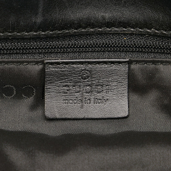 グッチ GGキャンバス ハンドバッグ 0021099 ブラック キャンバス レザー レディース GUCCI 【中古】