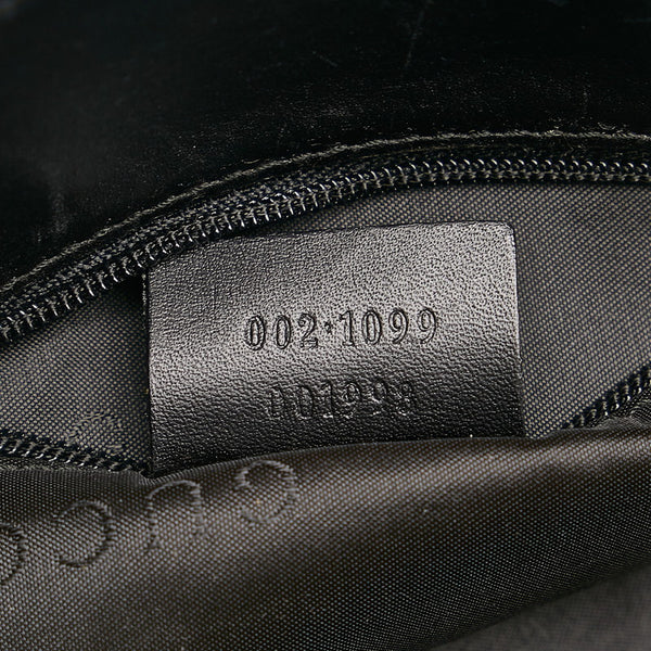 グッチ GGキャンバス ハンドバッグ 0021099 ブラック キャンバス レザー レディース GUCCI 【中古】