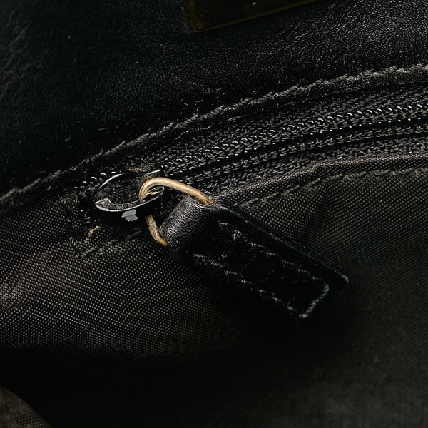 グッチ GGキャンバス ハンドバッグ 0021099 ブラック キャンバス レザー レディース GUCCI 【中古】
