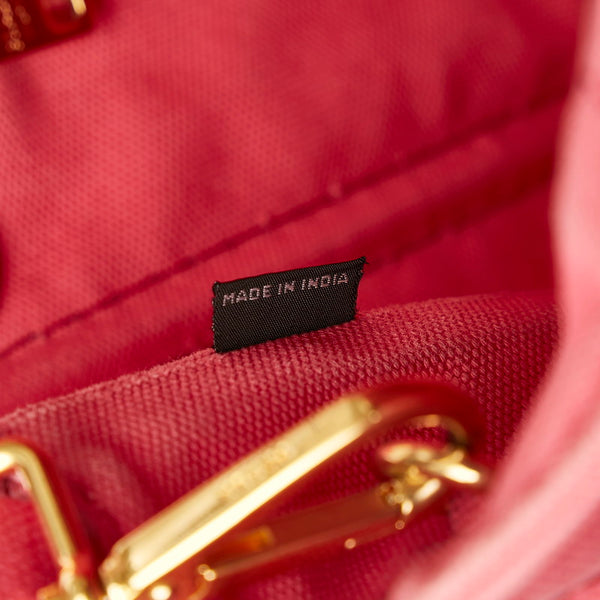 プラダ カナパ ミニ ハンドバッグ ショルダーバッグ ２WAY ピンク キャンバス レディース PRADA 【中古】