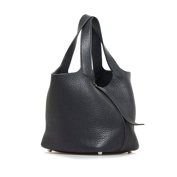 エルメス ピコタンPM シルバー金具 ハンドバッグ ノワール ブラック トリヨンクレマンス レディース HERMES 【中古】