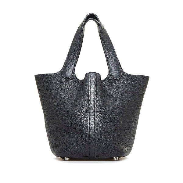 エルメス ピコタンPM シルバー金具 ハンドバッグ ノワール ブラック トリヨンクレマンス レディース HERMES 【中古】