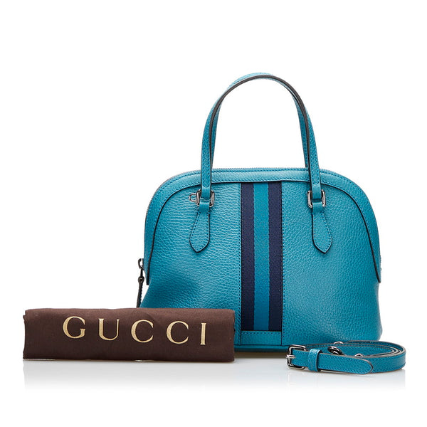 グッチ シェリーライン ハンドバッグ ショルダーバッグ 2WAY 341504 ブルー レザー レディース GUCCI 【中古】