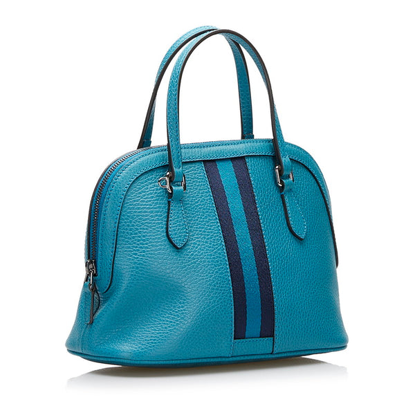 グッチ シェリーライン ハンドバッグ ショルダーバッグ 2WAY 341504 ブルー レザー レディース GUCCI 【中古】