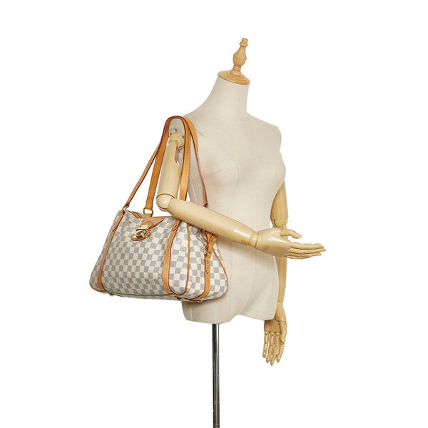 ルイ ヴィトン ダミエ アズール ストレーザPM ショルダーバッグ N42220 ホワイト PVC レザー レディース LOUIS VUITTON 【中古】