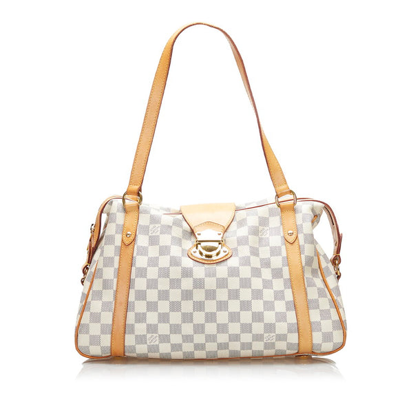 ルイ ヴィトン ダミエ アズール ストレーザPM ショルダーバッグ N42220 ホワイト PVC レザー レディース LOUIS VUITTON 【中古】
