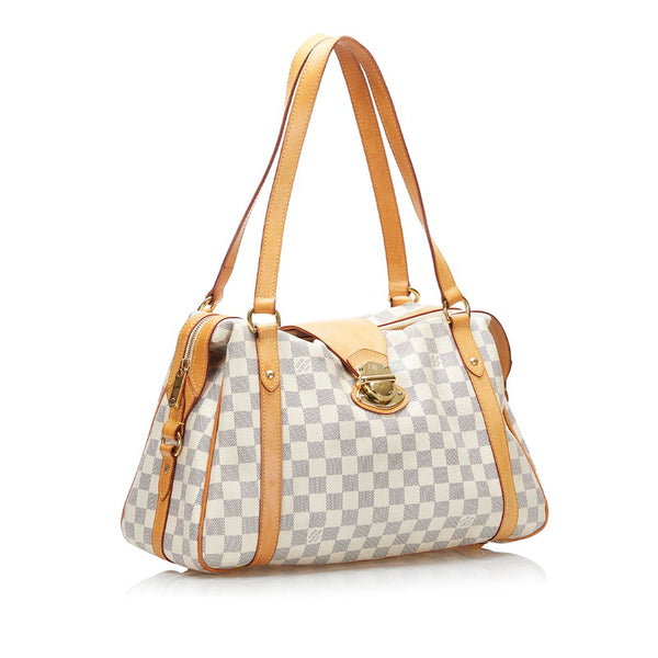 ルイ ヴィトン ダミエ アズール ストレーザPM ショルダーバッグ N42220 ホワイト PVC レザー レディース LOUIS VUITTON 【中古】