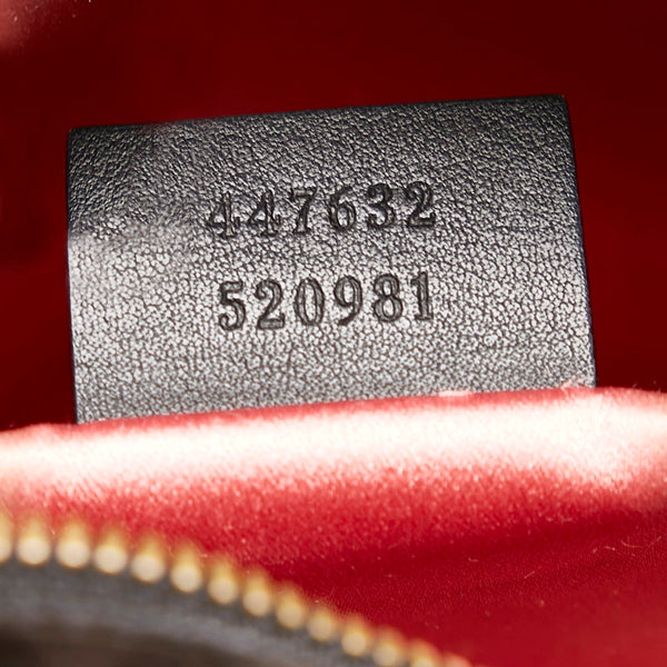 グッチ GGマーモント バンビ フラワー チェーン ショルダーバッグ  447632 ブラック ベロア レザー レディース GUCCI 【中古】