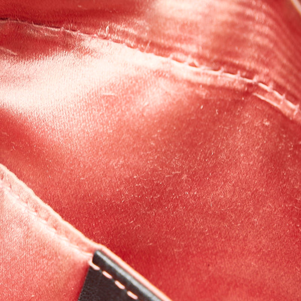 グッチ GGマーモント バンビ フラワー チェーン ショルダーバッグ  447632 ブラック ベロア レザー レディース GUCCI 【中古】