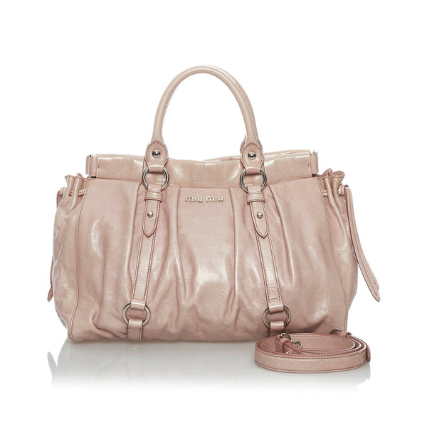 ミュウミュウ ハンドバッグ ショルダーバッグ 2WAY ピンク レザー レディース MIUMIU 【中古】