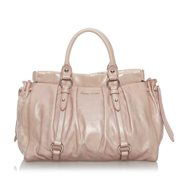 ミュウミュウ ハンドバッグ ショルダーバッグ 2WAY ピンク レザー レディース MIUMIU 【中古】