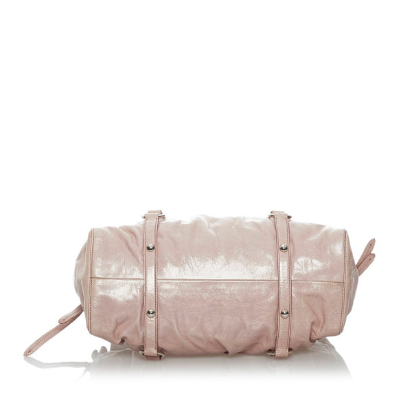 ミュウミュウ ハンドバッグ ショルダーバッグ 2WAY ピンク レザー レディース MIUMIU 【中古】
