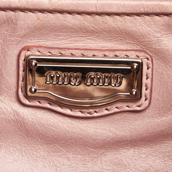 ミュウミュウ ハンドバッグ ショルダーバッグ 2WAY ピンク レザー レディース MIUMIU 【中古】
