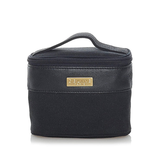 セリーヌ ポーチ&ハンカチセット ポーチ ブラック キャンバス レザー レディース CELINE 【中古】
