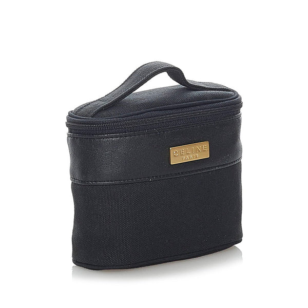 セリーヌ ポーチ&ハンカチセット ポーチ ブラック キャンバス レザー レディース CELINE 【中古】
