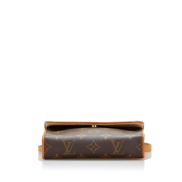 ルイ ヴィトン モノグラム ポシェットツインPM ショルダーバッグ M51854 ブラウン PVC レザー レディース LOUIS VUITTON 【中古】