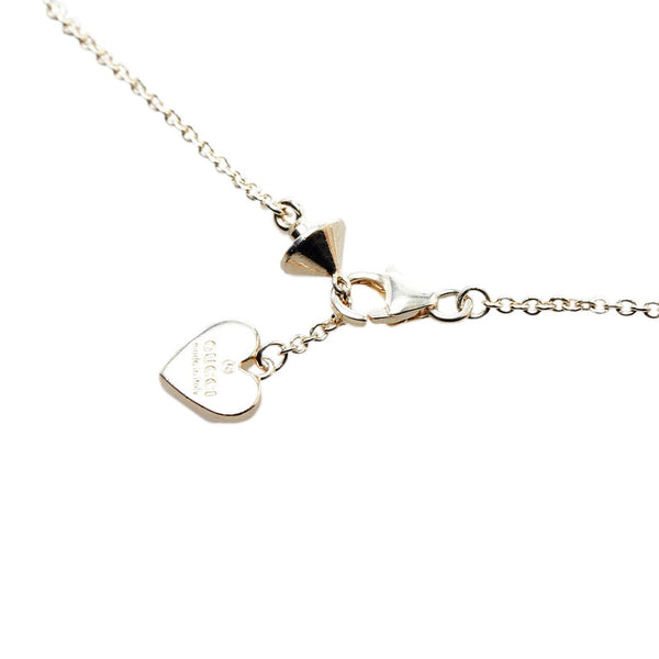 グッチ カラーストーン ハート ブレスレット SV925 シルバー レディース GUCCI 【中古】