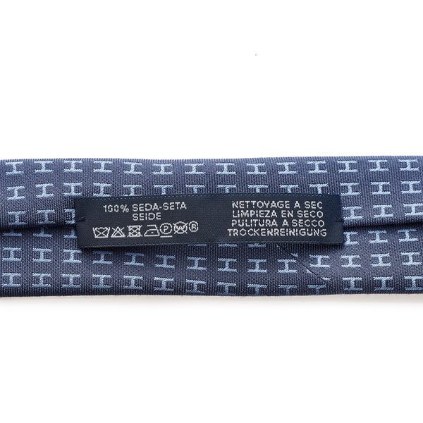 エルメス ブルー シルク ネクタイ メンズ HERMES 【中古】