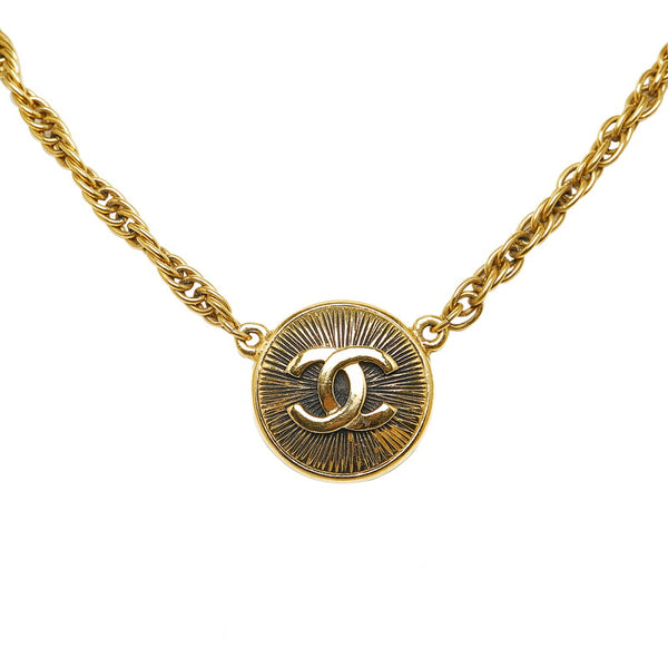 シャネル ヴィンテージ ココマーク ラウンド ネックレス ゴールド メッキ レディース CHANEL 【中古】