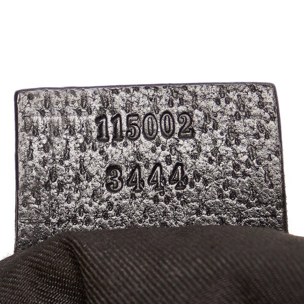 グッチ GGキャンバス ハンドバッグ 115002 ブラック キャンバス レザー レディース GUCCI 【中古】